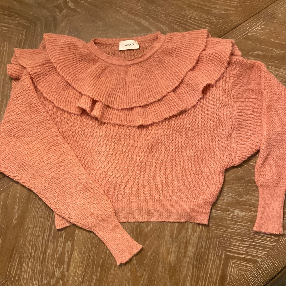 VICOLO ITALIAN BRAND | Lt pink - WOOL SWEATER | MEDIUM